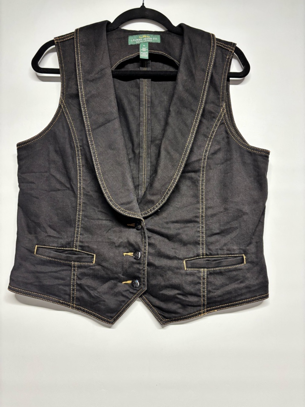 ✨Lauren Ralph Lauren Black Vest Size XL - Picture 3 of 12